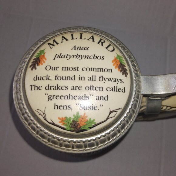 1988 Ducks Unlimited Mallard Beer Stein Second Edition The Waterfowl Series - Picture 4 of 6